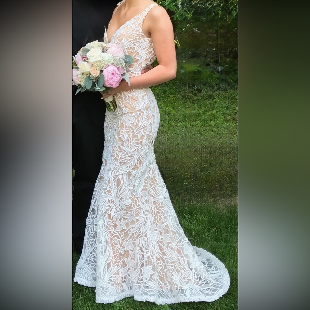 Zoey Grey White Lace Gown / Prom / Bridal